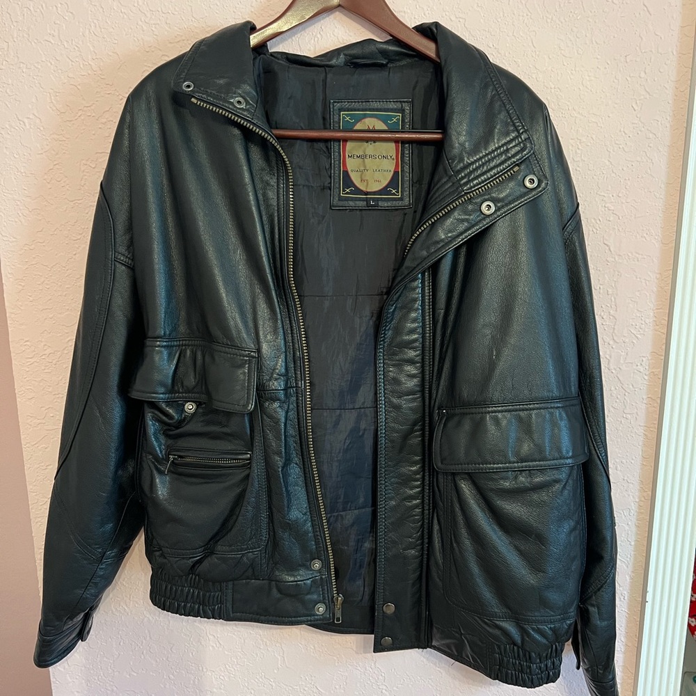 EUC Members only leather jacket